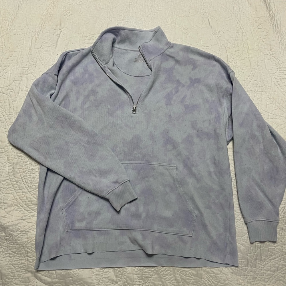 Aerie blue tie dye half zip